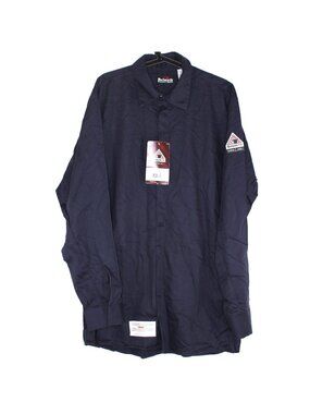 Bulwark FR Mens Large Fire Flame Resistant UltraSoft Button Up Shirt NEW Z20